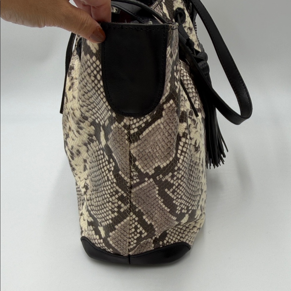 Patricia Nash Leather Drawstring Witney Tote - Python Matching Wallet - Picture 6 of 16